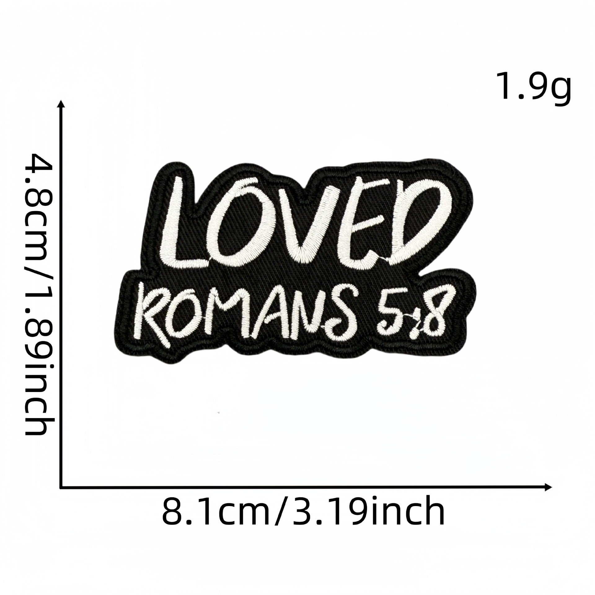 Wholesale Black and white English embroidered patch accessories